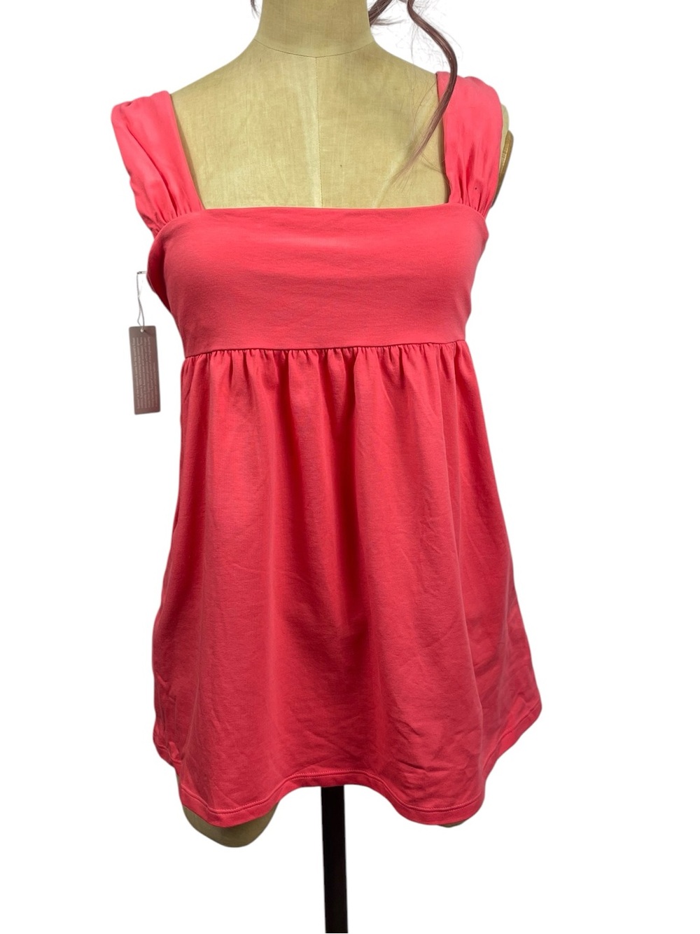 Victorias Secret Pink Babydoll Cami LG Built-in Top Tank Coral NWT Empire Bra